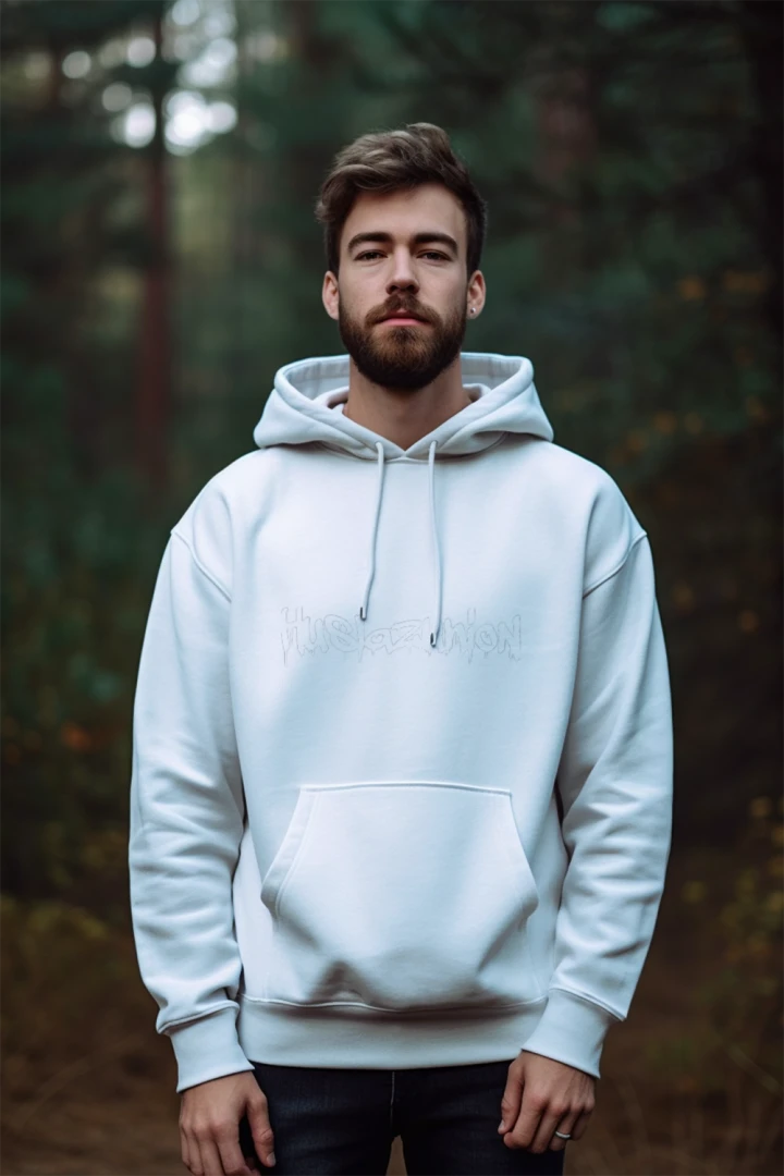 Teal-whte on blk Hoodie